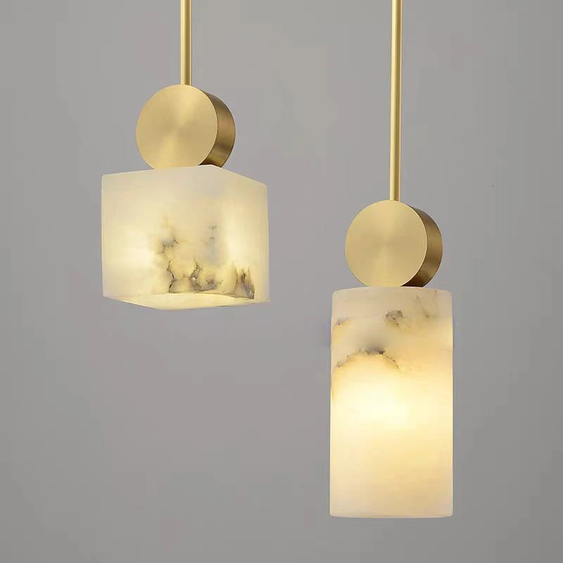 Nordic Marble+ Copper Pendant Lights LED Hanging Lamp Fixtures Bedroom Bedside Dining Room Indoor Lighting Lustres Luminaires G9