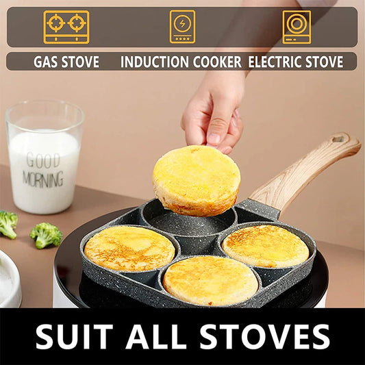 Non-Stick Frying Pan with 4 Compartments
